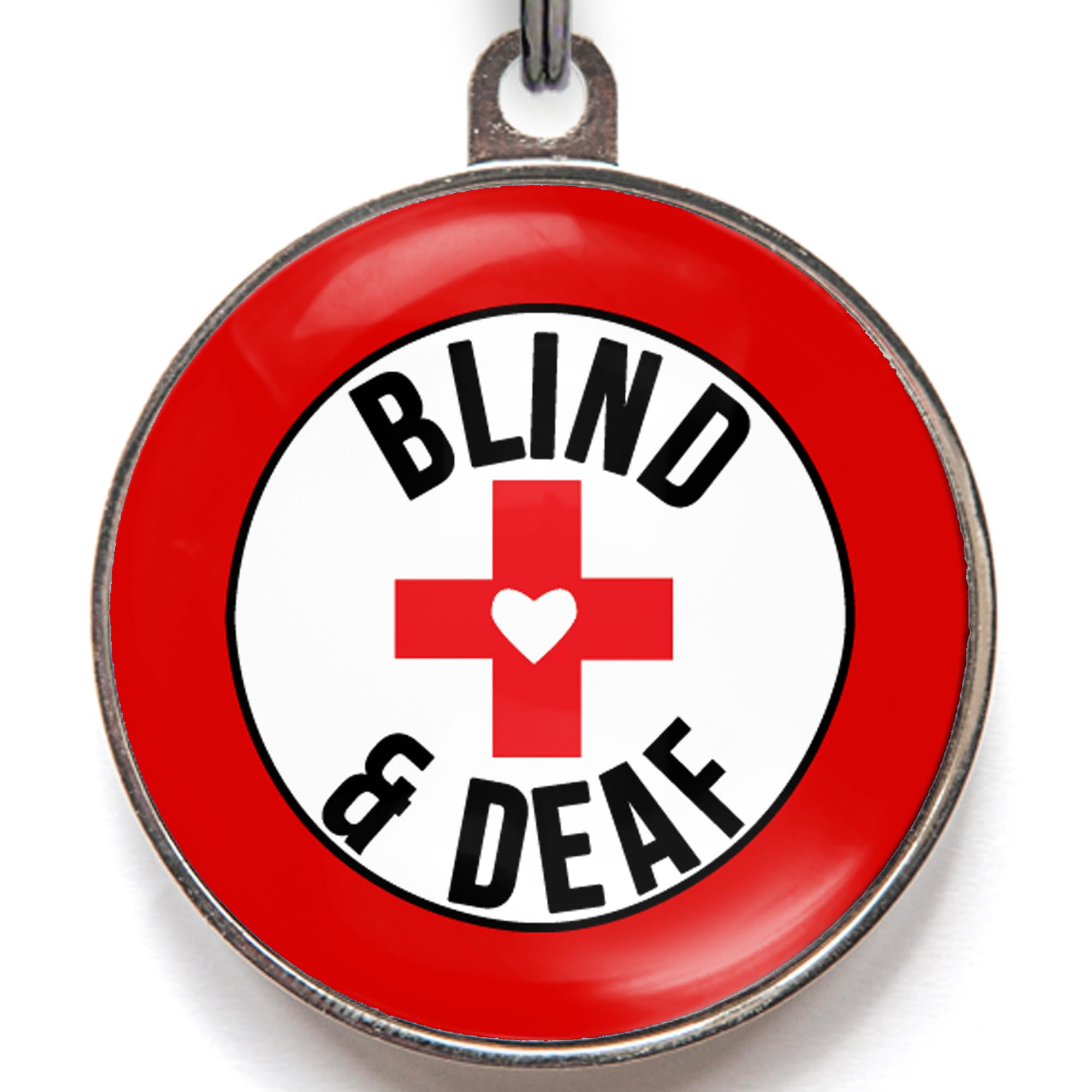 Blind & Deaf Dog Tag – Dual Sensory Medical Alert – Durable Pet ID for Blind and Deaf Dogs – Add Your Info to Back – 2 Sizes – 36 Colour Options – Custom Warning Tag for Safety Needs