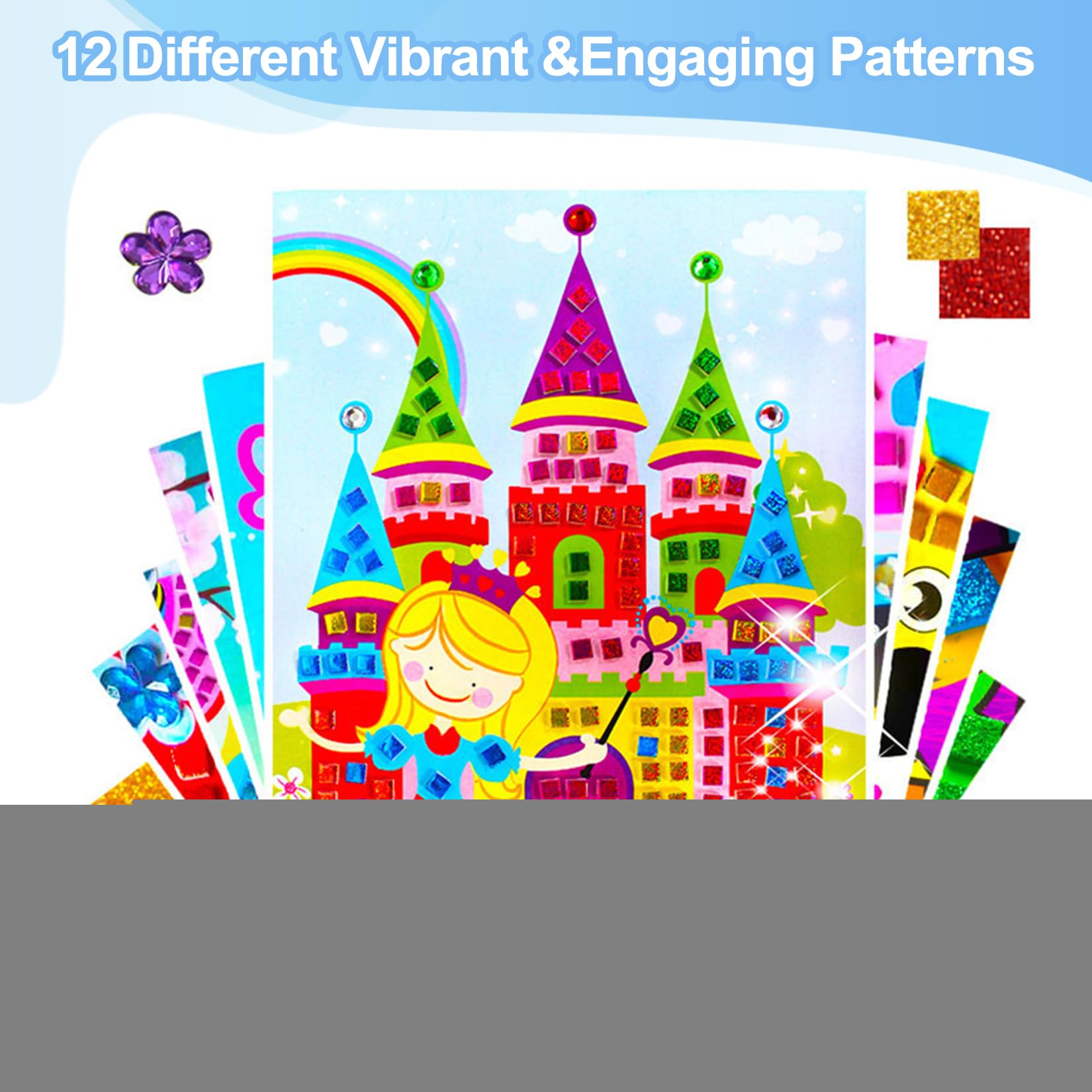 JurciCat 12 pièces Kit de Mosaique Enfant Sticky Mosaics pour Filles Garçons Bricolage DIY Cadeaux pour Anniversaire D'enfants Cadeau Activité pour Fête JurciCat 12 pièces Kit de Mosaique Enfant Sticky Mosaics pour Filles Garçons Bricolage DIY Cadeaux pour Anniversaire D'enfants Cadeau Activité pour Fête