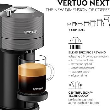 Nespresso Vertuo Next Coffee Machine by De'Longhi, Over 30