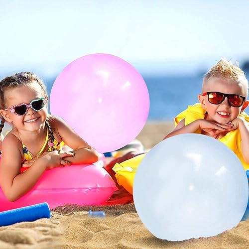 Miniatura 2 de Paquete de 2 bolas de burbujas de gelatina para niños, globo inflable de burbujas de agua, divertido pelota de playa y jardín para fiesta al aire