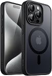 JETech Magnetic Case for iPhone 15 Pro 6.1-Inch Compatible with MagSafe, Translucent Matte Back Slim Shockproof Phone Cover (Dark Green)