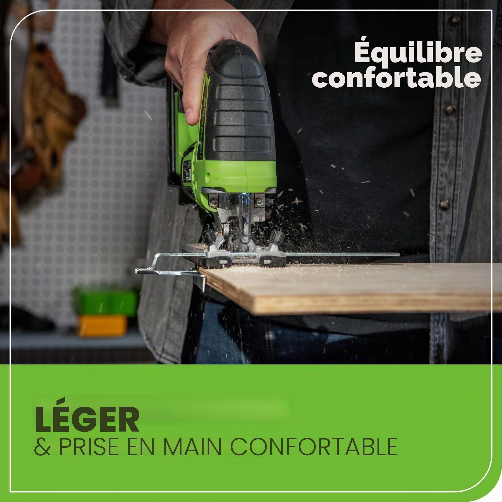 Greenworks Scie sauteuse sans fil 24 V et meuleuse à poing sans fil, hauteur de levage 26 mm, brushless, avec batterie 2 Ah et chargeur