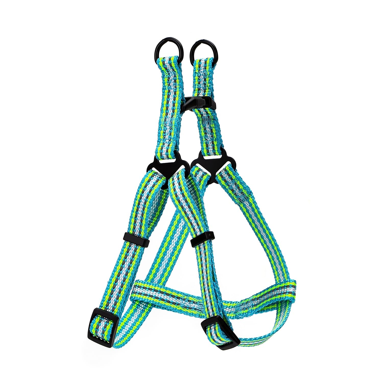 Reflective Nylon Dog Harness, Lightweight and Adjustable; Ideal for Night Walks and Greater Visibility Outdoors.