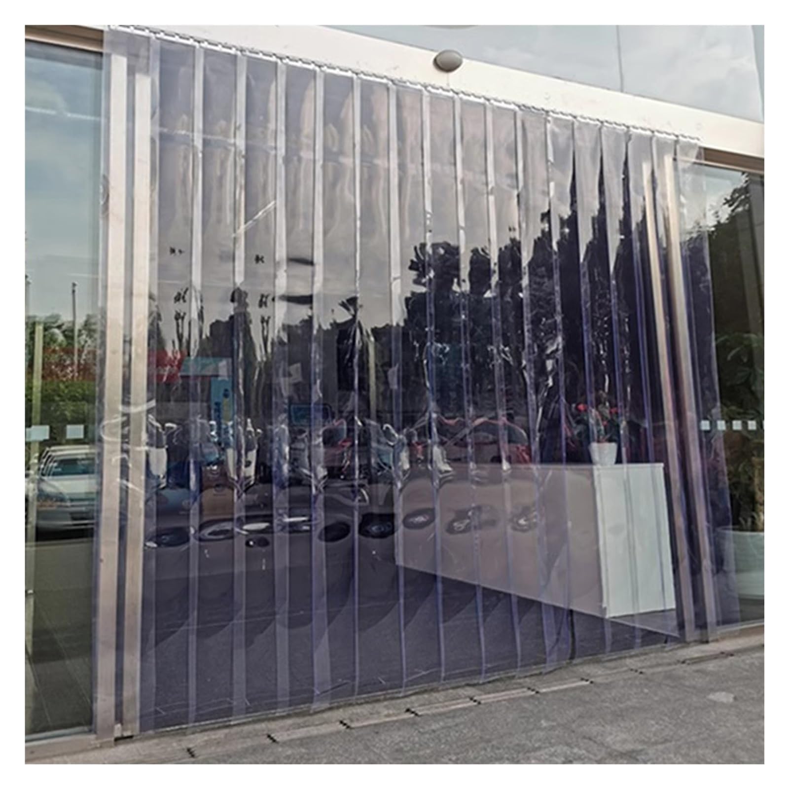 PVC-Streifenvorhang, transparentes PVC-Türvorhang-Set – wasserdichter und glatter PVC-Streifenvorhang für Zuhause, Küche, Mückenschutz, 1,2 x 2,8 m, Insektenschutzgitter für einfachen Zugang