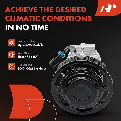Miniatura 7 de A-Premium Compresor de aire acondicionado con embrague compatible con Volvo VAH 2011-2015, VHD 2008-2015, VNL 2008-2016, VNM 2008-2016 y Mack LEU