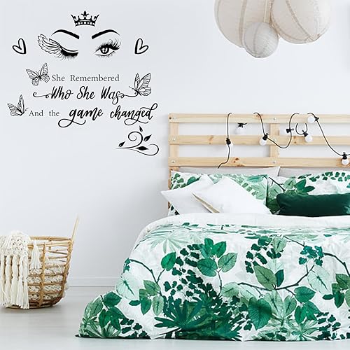 Miniatura 3 de PLIGREAT Calcomanías de pared con citas inspiradoras, pestañas de vinilo extraíbles, calcomanías de pared para dormitorio, sala de estar, salón de