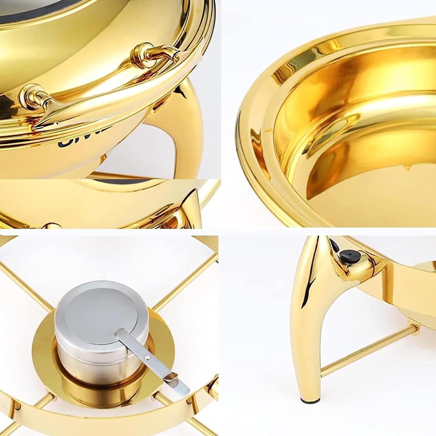 Catering Buffet Servers and Heaters - Stainless Steel Hot Pot Buffet Sets, Hot Plate Buffet Sets, Food Heaters for Catered Events, Round Fondue Buffet Sets