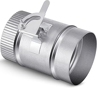 Therwen Backdraft Damper Duct Manual Volume Damper with Sleeve Galvanized Sheet Adjustment Airflow Ducting Branch HVAC Air Balancing for Range Hoods, Fans(1 Pc,4 Inch)