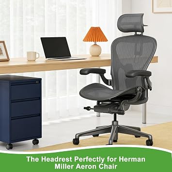 Chair Headrest for Herman Miller Aeron Office Chair - Compatible with Classic and Remastered Aeron Chair, Ergonomic Office Chair Accessories(Charcoal Gray)