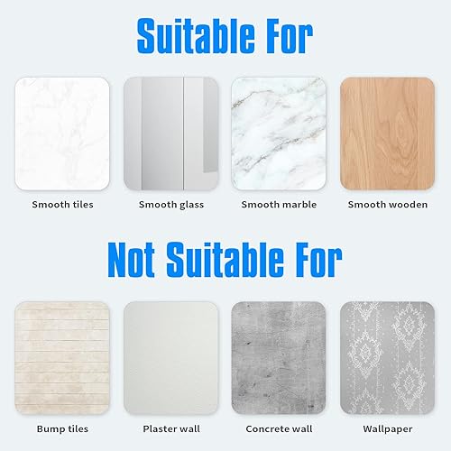 Miniatura 6 de JONKEAN Soporte para cabezal de ducha de mano de níquel cepillado con 2 ganchos de suspensión, adhesivo fuerte, soporte de pared ajustable para