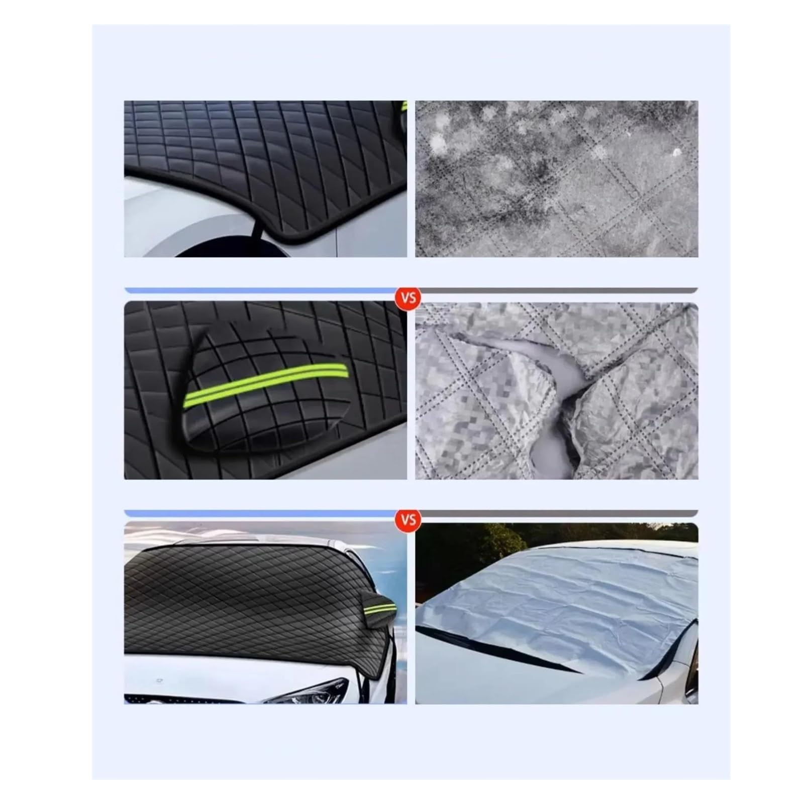 Telo Parabrezza Auto Antigelo Copertura Antineve per Auto Addensata Nera Copertura di Protezione per Parabrezza per Auto Antigelo Antigelo per Finestrino Anteriore Parasole Parti Esterne