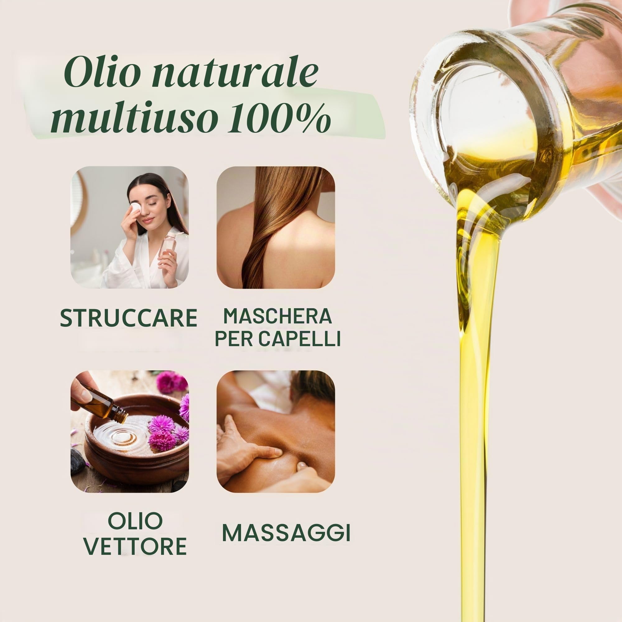 Olio di Mandorle Pelle (Corpo e Viso) e Capelli, Anti Smagliature Gravidanza, Pelle Atopica e Bambini, Olio per Massaggi Professionale, Idratante e Ricco Vitamina E. 100% Naturale e Puro - 5000 ml