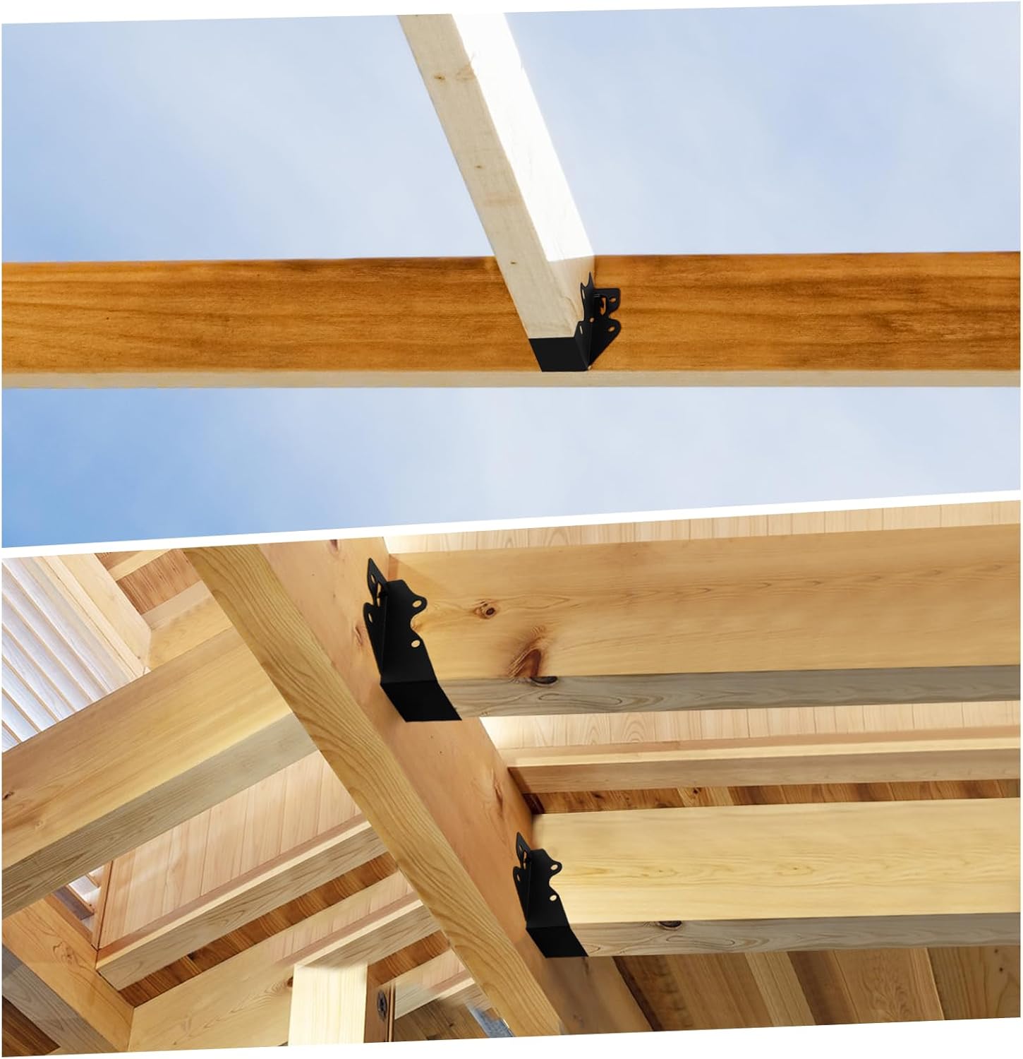 2x4 Joist Hanger,32 Pack 20 Gauge Q235B Steel Face Mount Joist Hangers,Hurricane Ties for Rafters, Black Powder Coating Rafter Ties Brackets