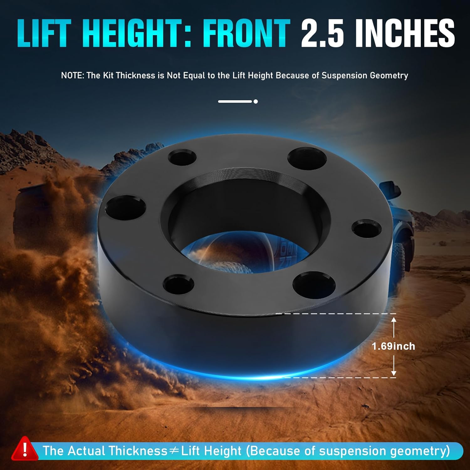 2.5" Front Leveling Lift Kits for 2007-2022 Chevy Silverado 1500/GMC Sierra 1500, Front Strut Spacers Raise 2.5 Inch for Chevy Avalanche Suburban 1500 Tahoe Yukon XL 1500