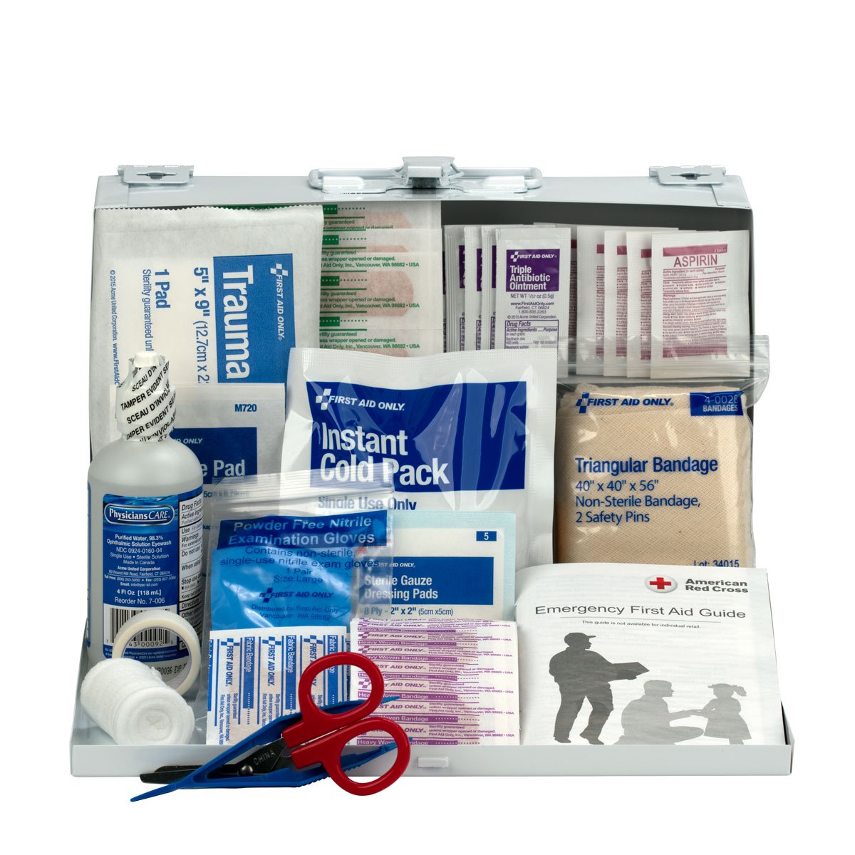 First Aid Only 224-U/FAO OSHA-Compliant 25-Person Emergency First Aid Kit for Office, Home Renovation, Job Sites, and Construction Vehicles, 106 Pieces — Amazon image 4