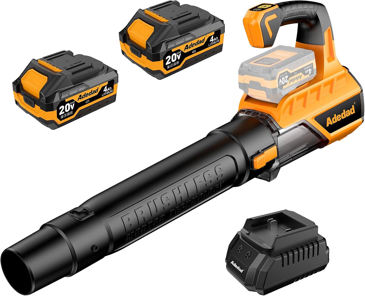 Brushless Cordless Leaf Blower with 2x4.0Ah Batteries & Charger – Electric Leaf Blower for Lawn Care Yard Patio and Dust Remove Lightweight & Powerful Battery-Powered Blowers 470CFM