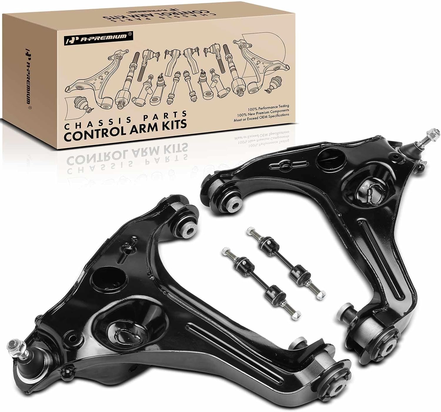 A-Premium 4Pcs Front Suspension Kit, Lower Control Arm, Sway Bar Link, Compatible with Ford F-150 2009 2010 2011 2012 2013, 4WD or AWD Models