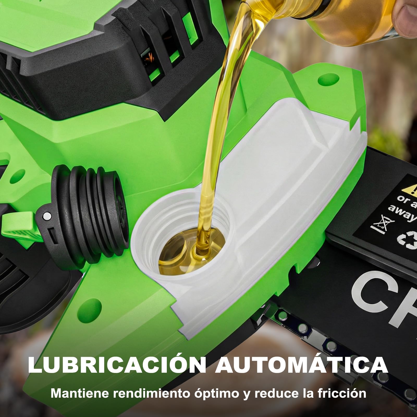 8 Pulgadas Mini Motosierra, 2 Baterías y Cargador Incluidos, Motosierra Bateria Inalámbrica sin Escobillas, Sierra Eléctrica para Podar con Lubricación Automática, Podar y Cortar Madera