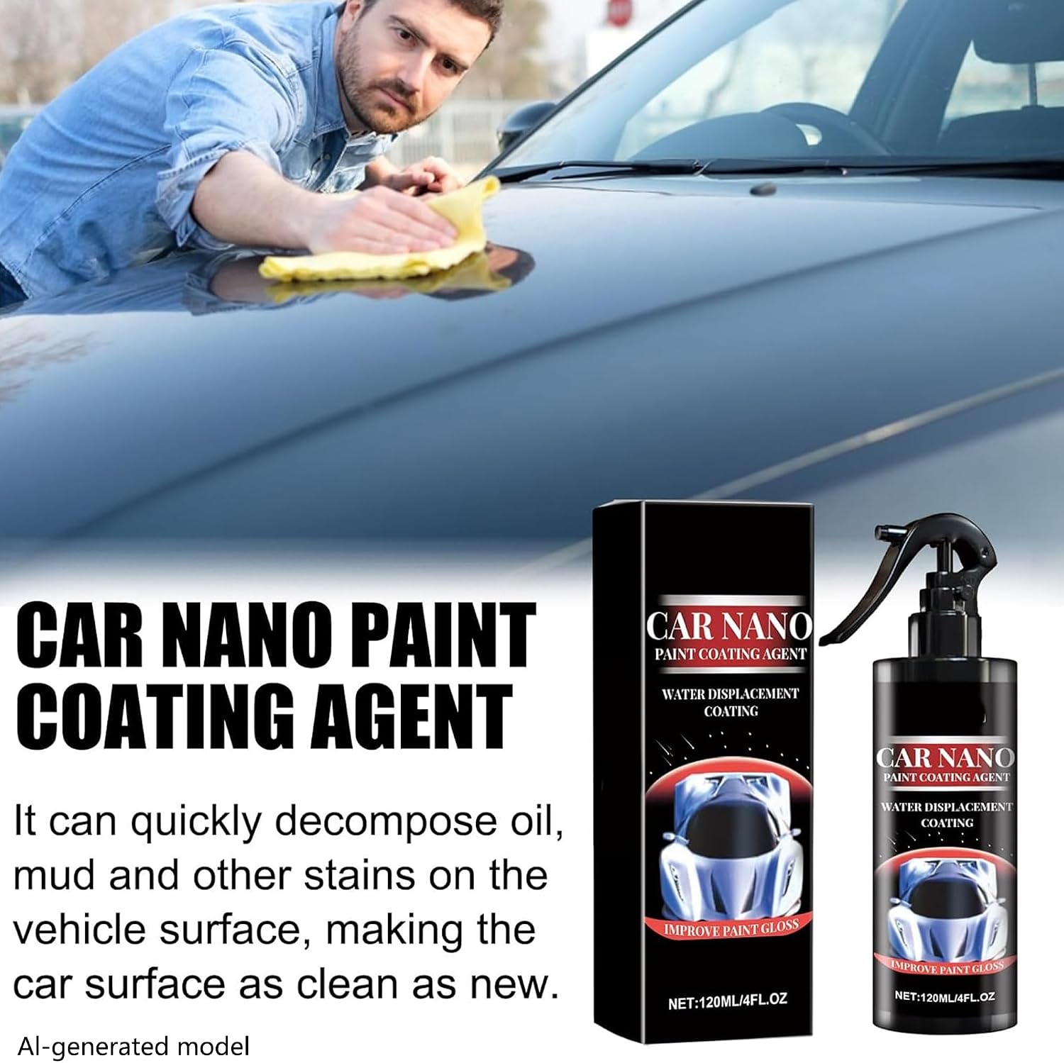 Nano Car Spray, Nano Sparkle Cloth Car Scratch Remover,Nano Scratch Remover,Nano Wipes Car Scratches,Scratch Repair (2 PCS)