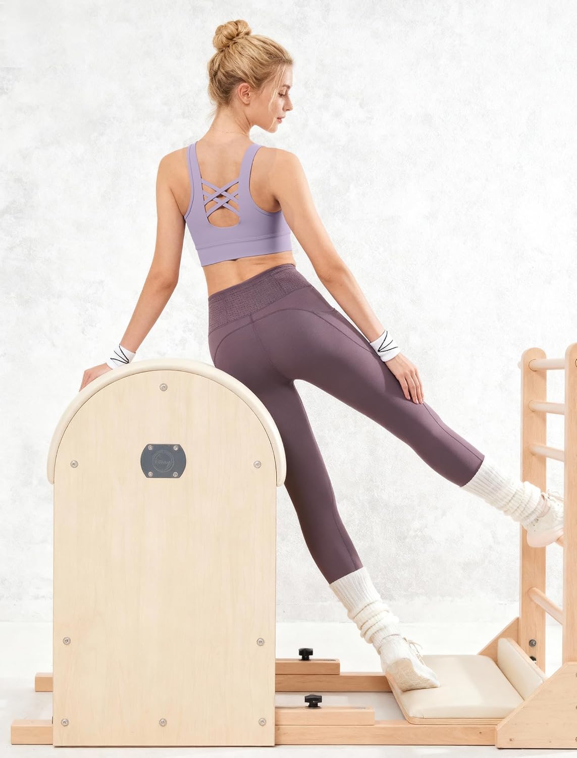 Yvette Yoga Bras Light Support Cross Back Sports Bras U Neck with Wide Straps Fixed Pads for Workout Gym Pilates Daily
