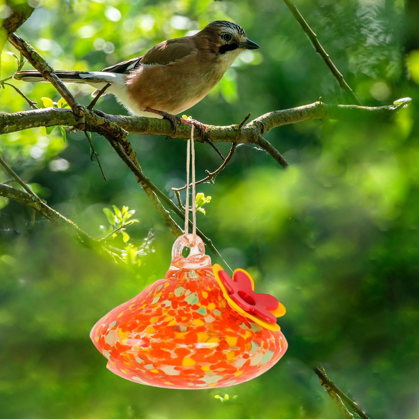 Tragbarer Vogelfutter-Hut Mit Blume – Futterspender Zum Umhängen Für Garten & Balkon
