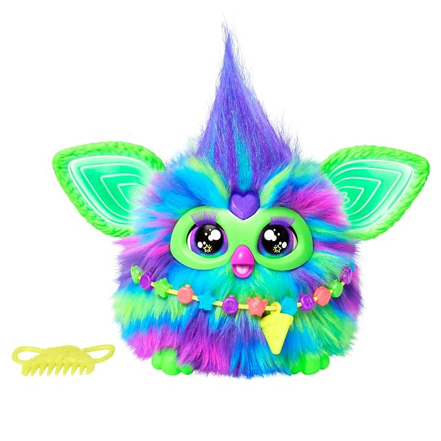 Furby Galaxy, Juguete de Peluche Interactivo Que Brilla en la Oscuridad - Versión en Español, Juguete Electrónico para Niñas y Niños, Regalo de Papá Noel y Reyes Magos