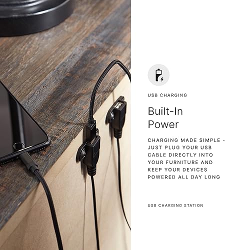 Miniatura 9 de Signature Design by Ashley Warlin - Sofá reclinable moderno de piel sintética con reposacabezas ajustable, color negro