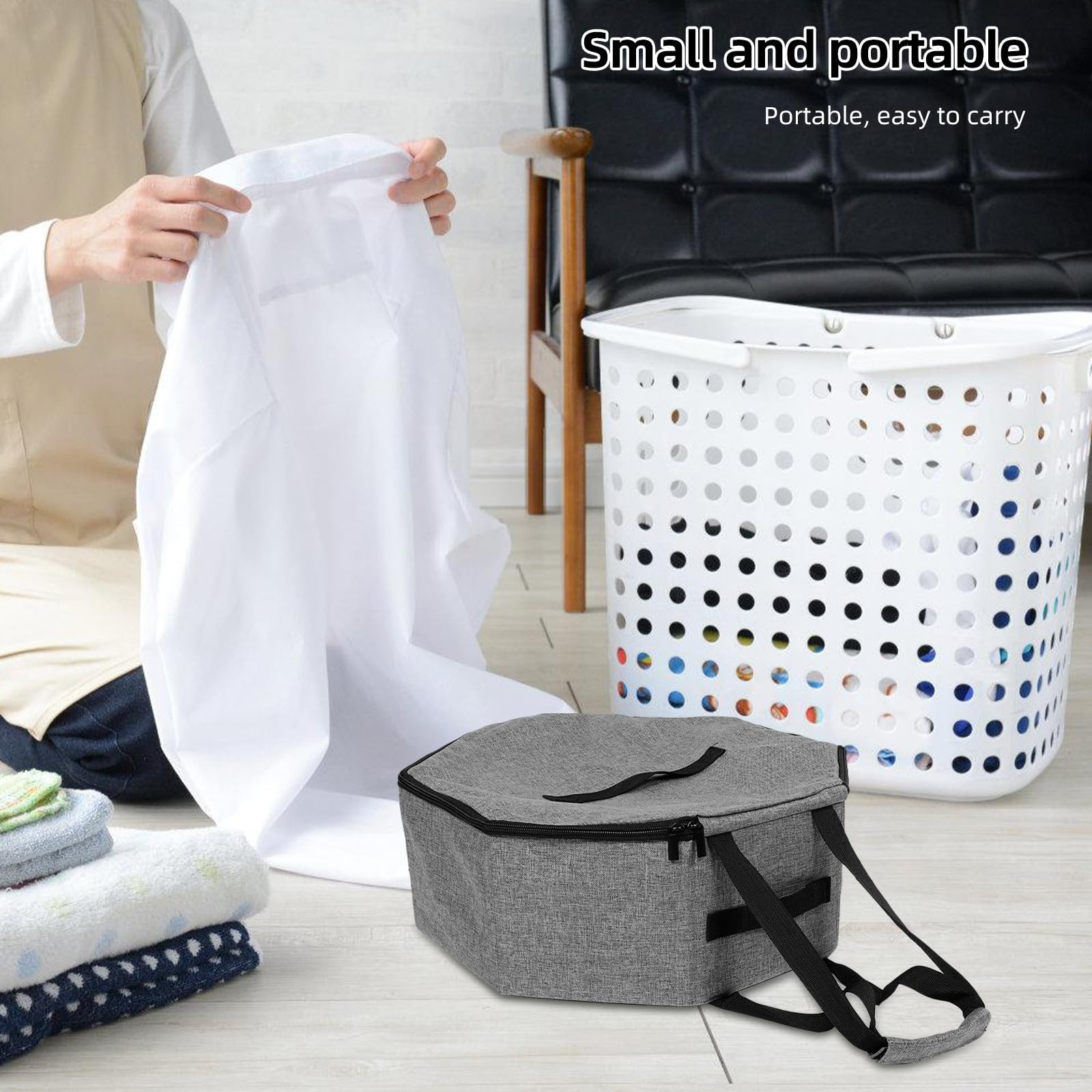 SHINEOFI Cowboyhut Aufbewahrungstasche Faltbar Groß mit Griff Runde Reise Hutbox aus Filz Unisex Hutschachtel Organizer für Damen Herren