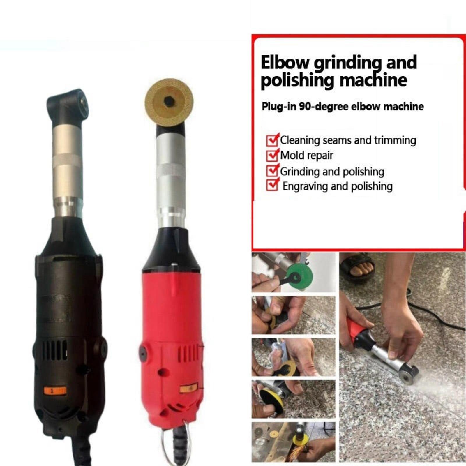 Máquina Eléctrica De Limpieza De Costuras De Baldosas,Ajuste De 6 Velocidades, 15000 RPM,para pulir y limpiar juntas de azulejos,Limpiadora y Abridora de Juntas de Piso(Red)