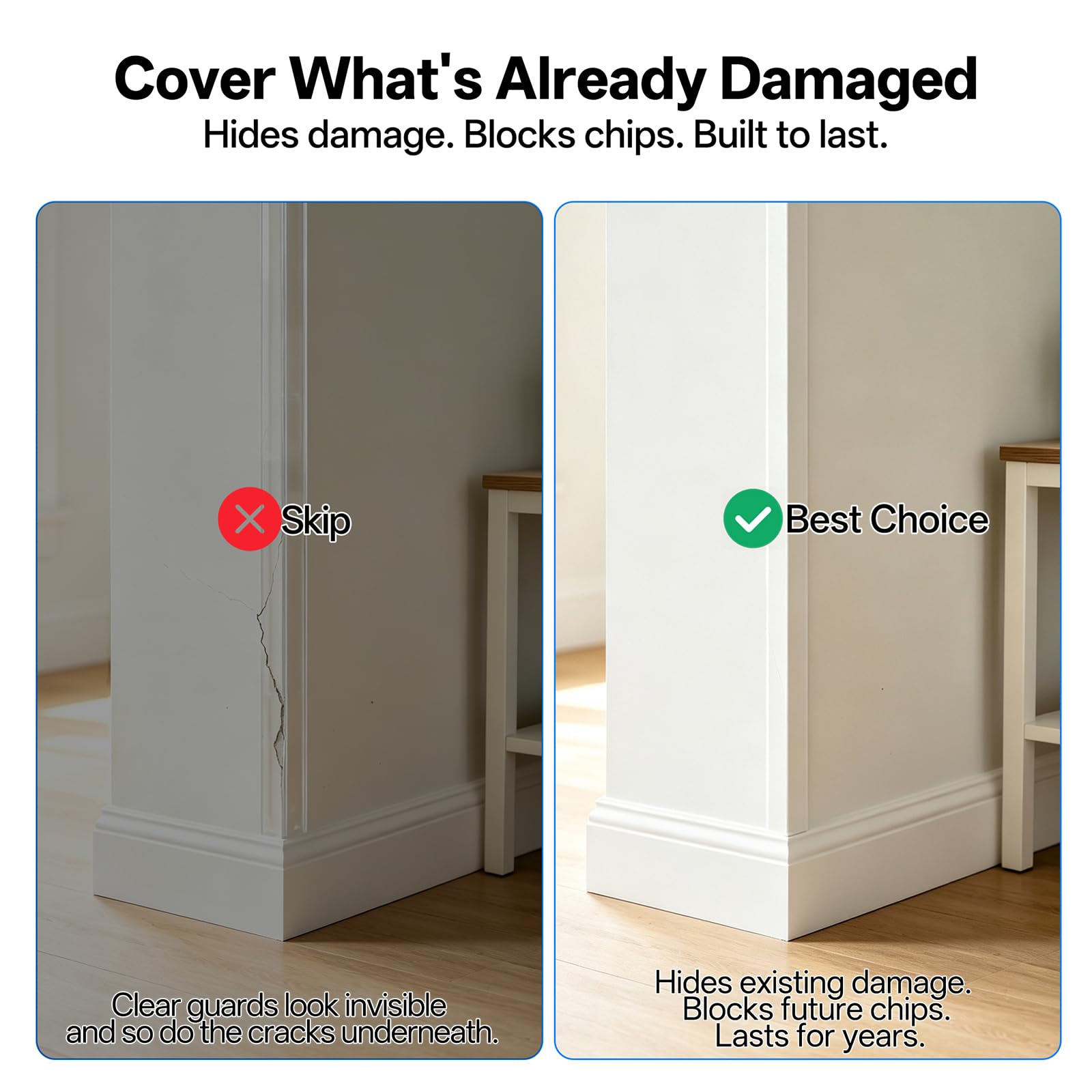 Paquete de 6 protectores de esquina para bebés, protectores de bordes autoadhesivos blancos para muebles, mesas y paredes, parachoques de seguridad infantil para proteger a los bebés