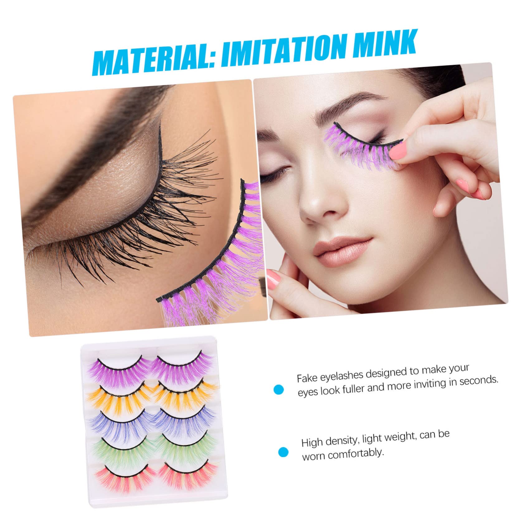MAGICLULU 25 Paia ciglia finte colorate costumi ciglia artificiali festa 3d pestañas postizas naturales extension ciglia frustata falsa ciglia folte trucco capi di abbigliamento Mancare
