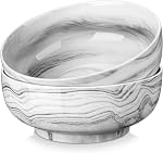 MALACASA Salad Des bols, 114 OZ(10") Ensemble de grands bols de service 2, Plats de mélange de porcelaine blanche pour la cuisine, bols de service pour salade, soupe, pâtes et dîner, grand bol pour entrer, Series Régulière