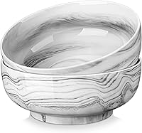 Vista 11 de MALACASA Cuencos para Servir, 114 onzas (10 pulgadas) Juego de 2 Cuencos Extra Grandes para Ensalada, Cuencos de Porcelana Blanca para Servir