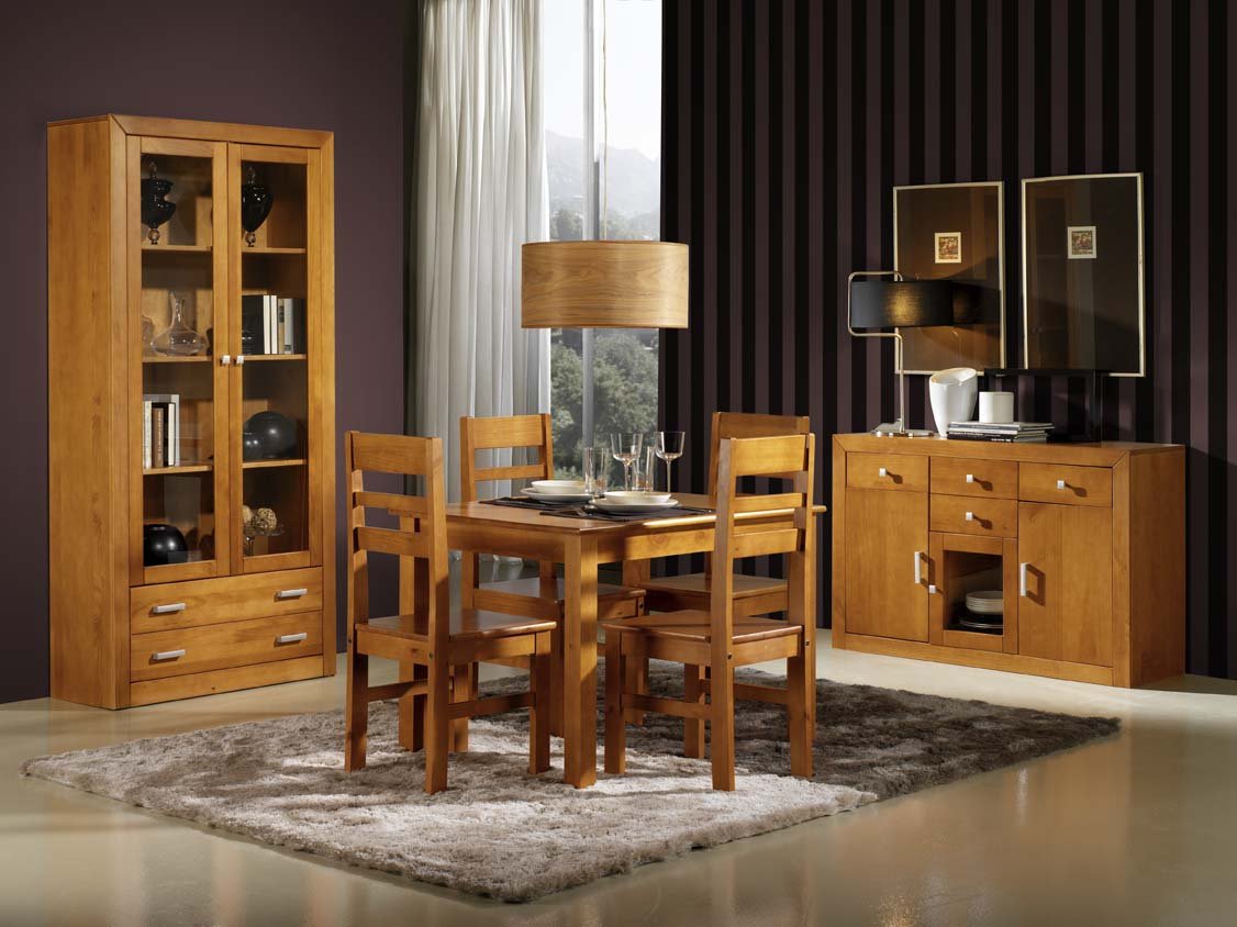 Mesa Fija, Realizada de Madera de Pino, Serie Kalpe. Medidas 73x120x80 cm, (AltoXAnchoXfondo) Robusta y Duradera Diferentes Elementos a Juego (Cerezo)