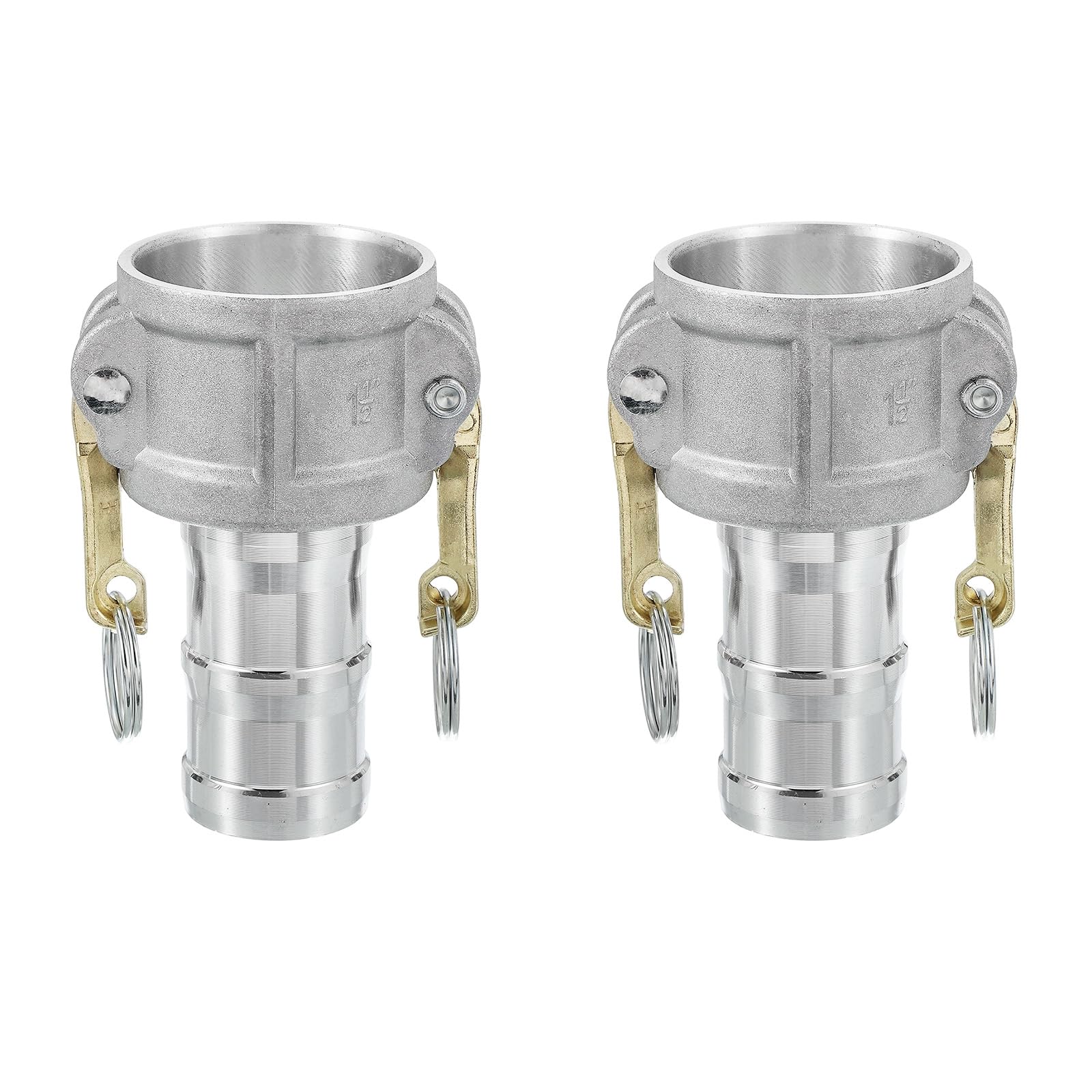 PATIKIL Paquete de 2 accesorios de bloqueo de leva de aluminio de 1.5 pulgadas, adaptador macho x rosca NPT hembra, acoplamiento de desconexión rápida, accesorio de manguera de bloqueo de leva