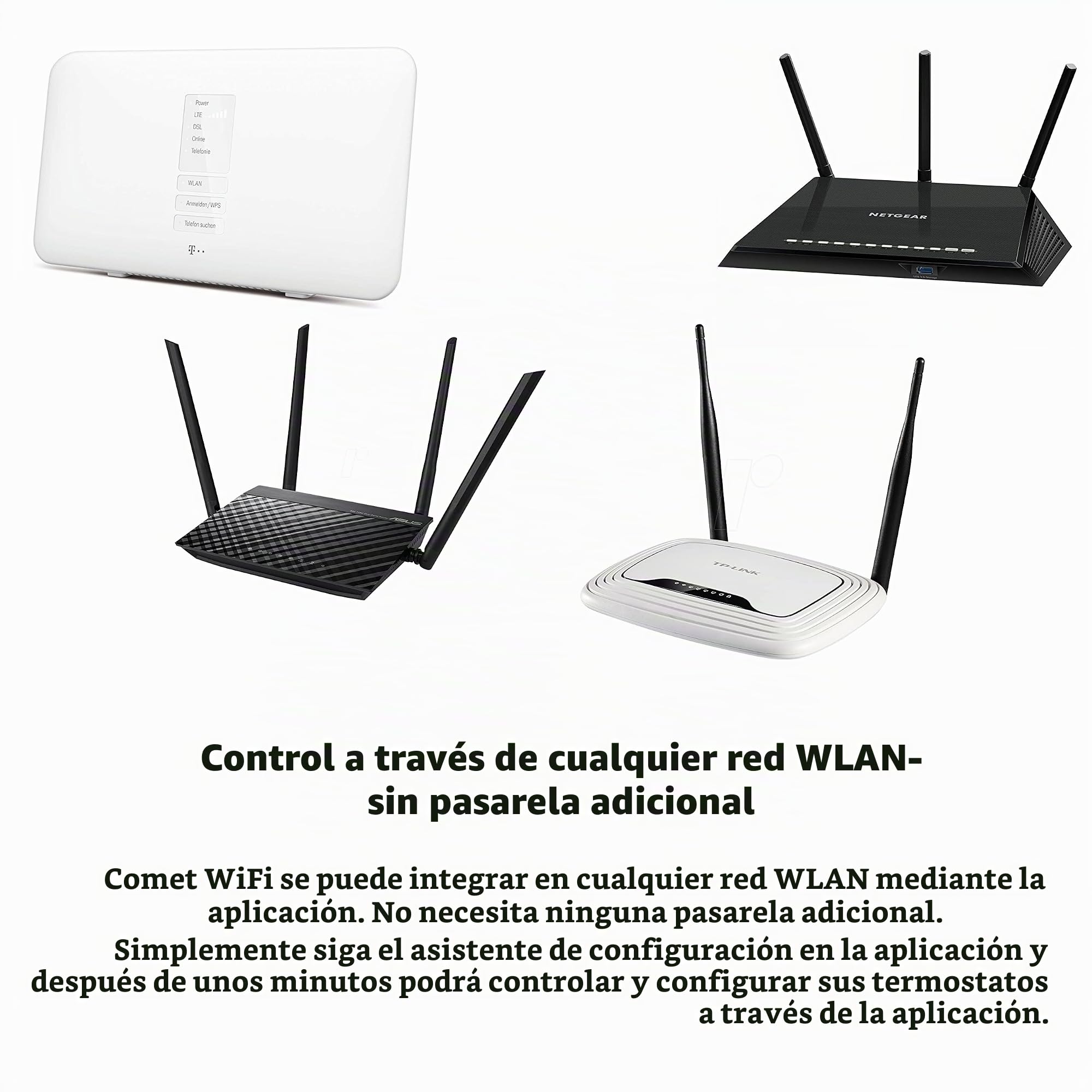 Eurotronic 700200 Comet WiFi 2021 termostato de radiador (calefacción vía WLAN, Ahorrar costes de calefacción, termostato para Regular la Temperatura Ambiente, Accesorios Smart Home, Paquete de 3)