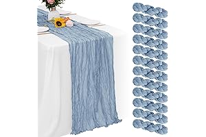 Aktor Dusty Blue Cheesecloth Table Runner