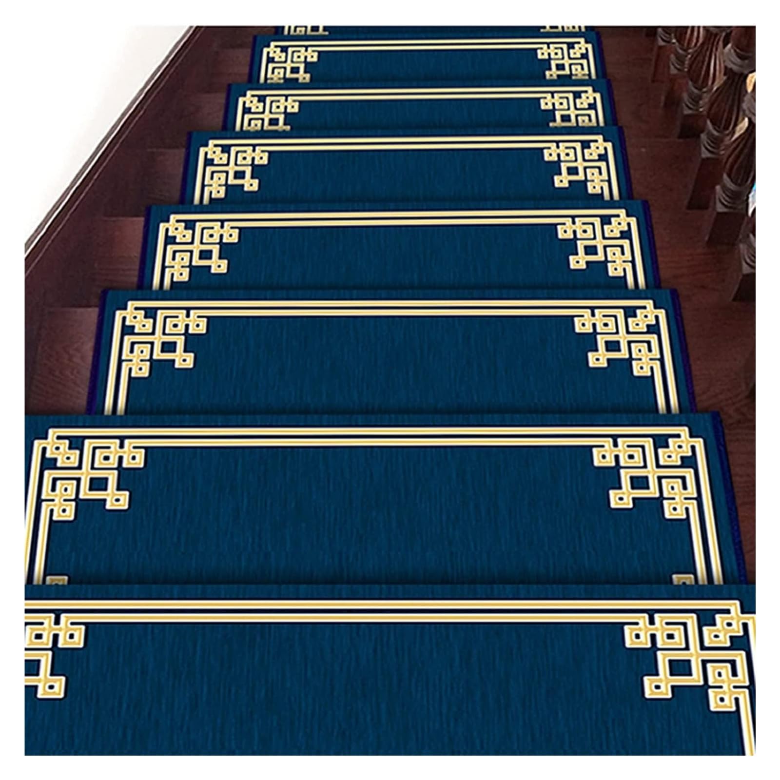 Treppenteppich Teppich ,Rutschfeste Innentreppenma 5 PCS Chinesische Treppenmatten, Treppenteppich Anti-Bewegung und rutschfeste Treppen Selbstklebende Treppenmatten for Kinder, ältere Menschen und Ha