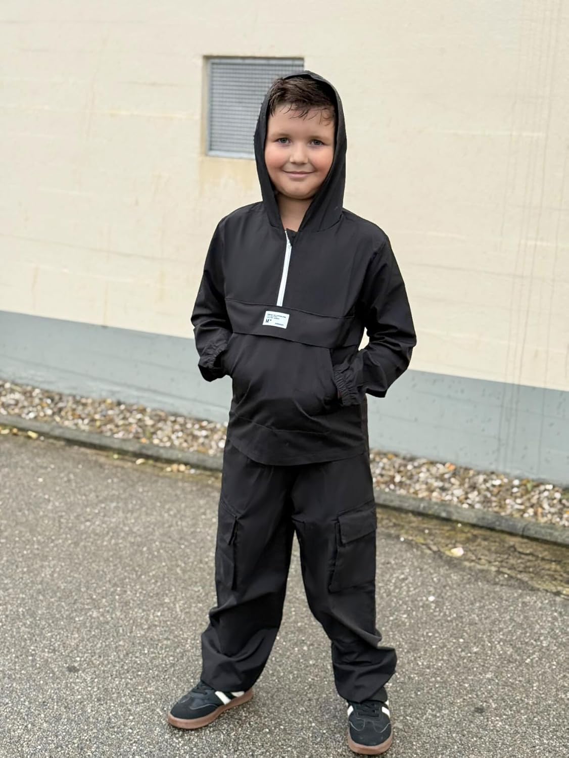 fioukiay Boys Half-Zipper Athletic Sweatsuits Jogger Set 2-Piece Long Sleeve Hoodie And Pants Outfit Fall Winter 8-12 Years - Image 3