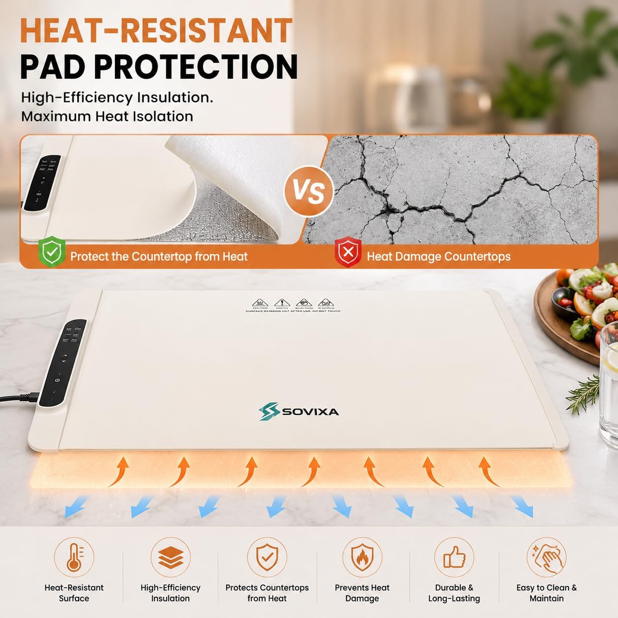Warming Mat for Food Extra Large 26"x15", Electric Silicone Food Warmer Trays for Chafing Dishes & Buffet,Portable Countertop Food Warmers for Parties, 13-Level Temp 10-Hour Timer (Warm White)