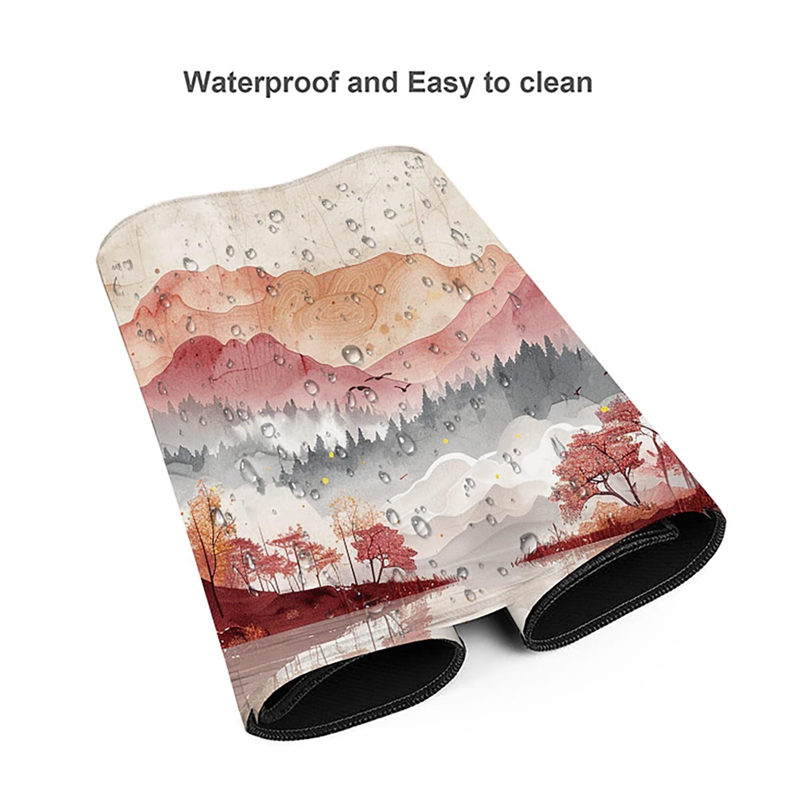 Bosque Alfombrilla Ratón Gaming XXL 1500x800 mm, Alfombrilla Gaming Blanco Mousepad con Base de Goma Antideslizante, Impermeable Desk Mat para Teclado y Raton, Accesorios Gaming Regalos de Hombre 9-6