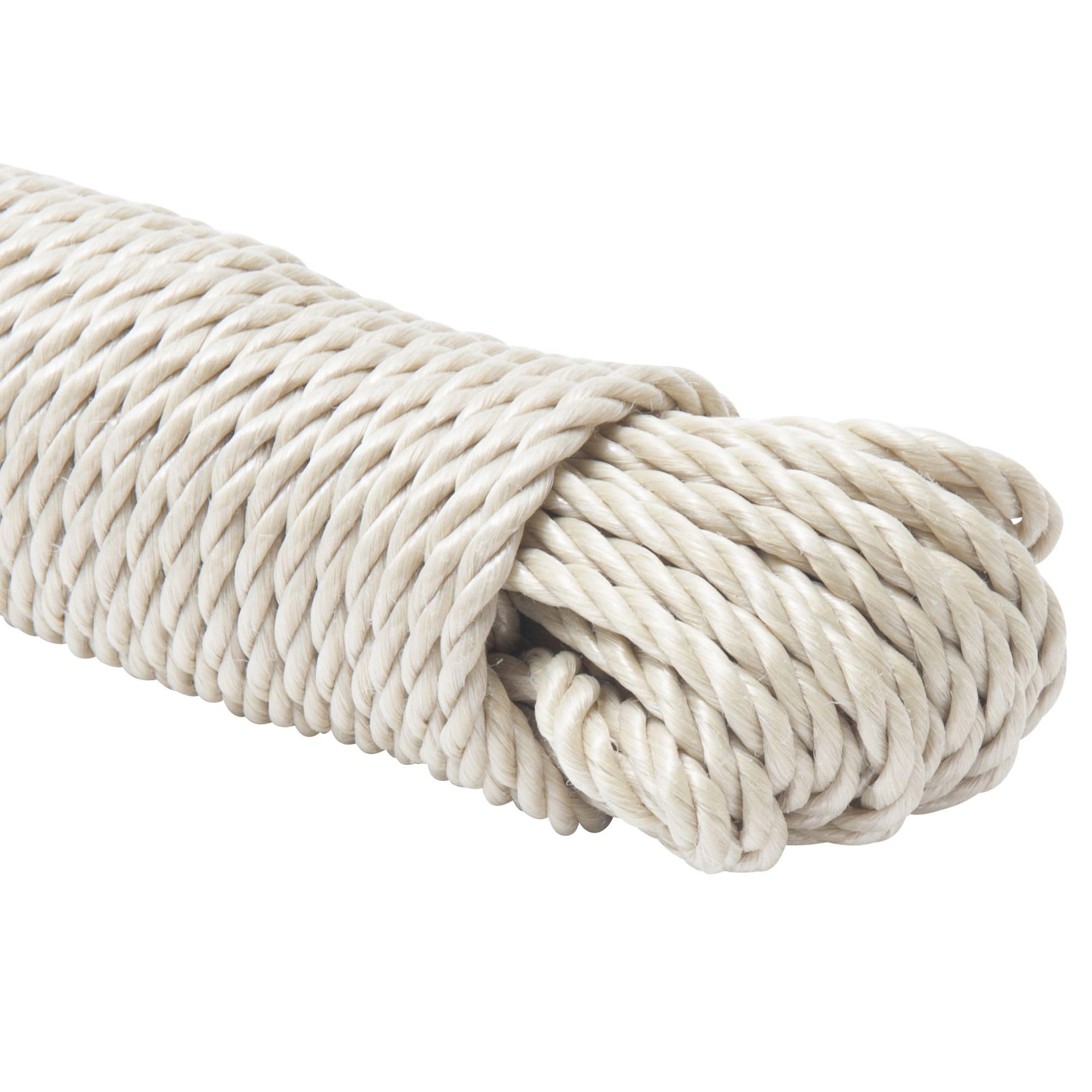 WERKA PRO Corde Polypropylène 25m 8mm - Résistante Intempéries Et Humidité, Beige - Bricolage Jardin Nautisme