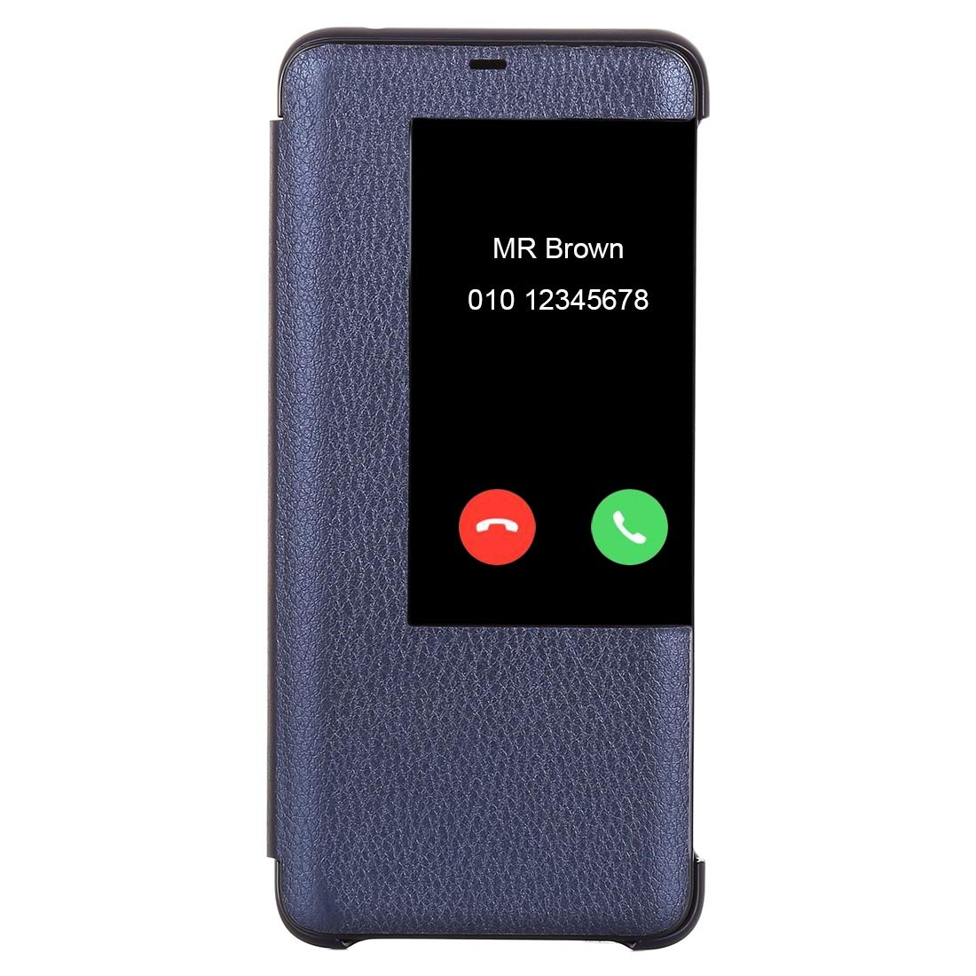 HAWEEL Litchi Texture Smart Horizontal Flip Leather Case for Huawei Mate 20 Pro, with Call Display ID (Black) Protective Case (Color : Blue)