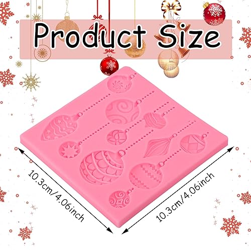 Miniatura 6 de Molde de silicona con colgante de bola de Navidad para decoración de tartas, moldes para cupcakes de Navidad, magdalenas de chocolate, magdalenas de