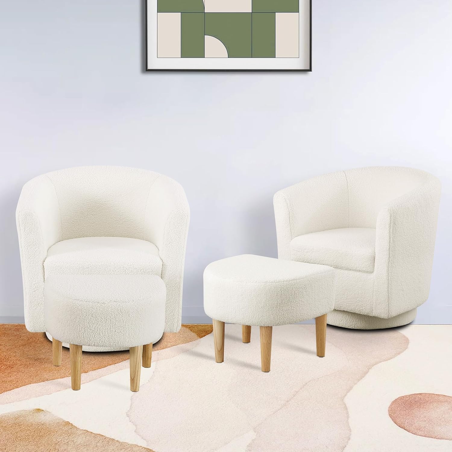 white fluffy chair