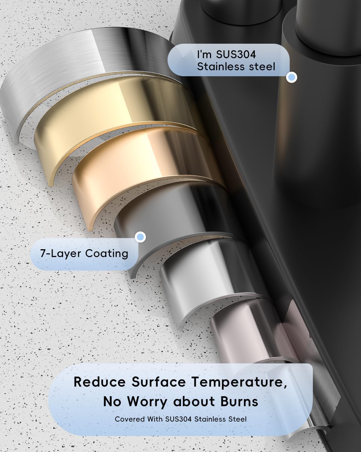 APPASO 4-Hole Kitchen Faucet with Pull Down Sprayer Black, 2-Handle High Arc Stainless 4 Holes Faucet, 3 Hole Pull Out Kitchen Sink Faucets with Soap Dispenser, Matte Black Easy Install