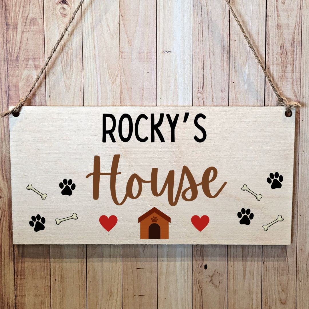 Second Ave Gift Company Second Ave Personalised Dog Pet Bed Sign Wooden Hanging Gift Rectangle Sign Plaque