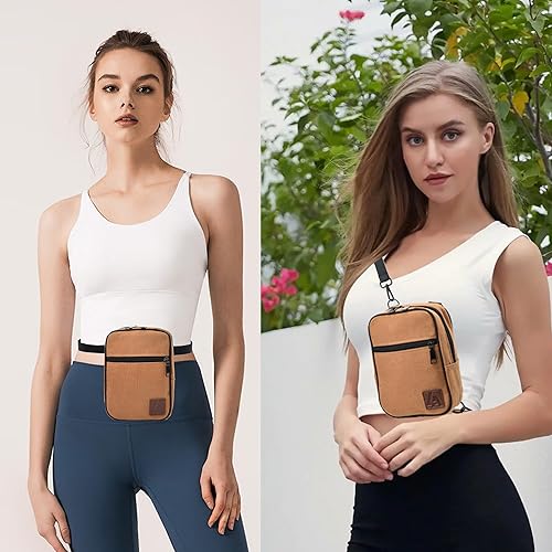 Miniatura 2 de Bolsos cruzados pequeños con cremallera de 2 vías y correa de hombro múltiple, bolsa de cintura para mujeres y hombres, bolsas de múltiples