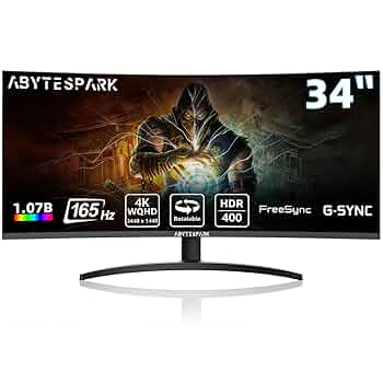 Amazon.com: abytespark 34 Inch Curved Ultra Wide WQHD 4K