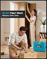 Vista 4 de Seesii Kit de herramientas de taladro inalámbrico de 21 V, juego combinado de herramientas eléctricas de 190 piezas, kit de herramientas de mano